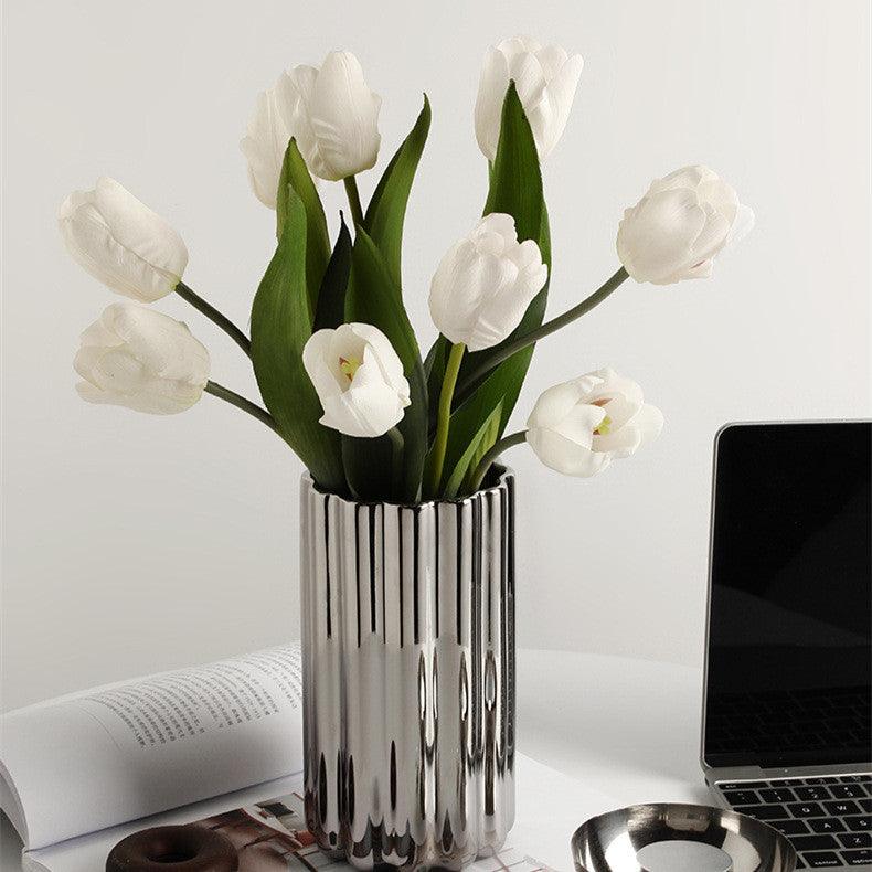 Ceramic Straight Tube Decorative Vase Ornaments - Pacisia