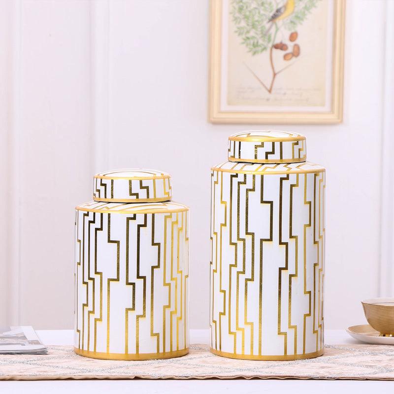 Ceramic Table Top Vase Decoration Storage Jar Living Room Cabinet - Pacisia