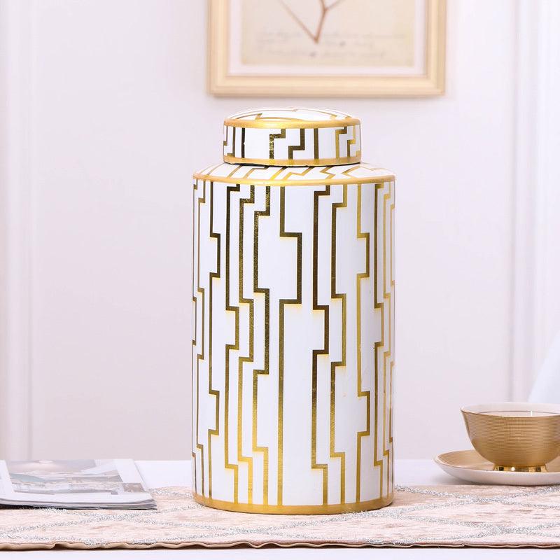 Ceramic Table Top Vase Decoration Storage Jar Living Room Cabinet - Pacisia