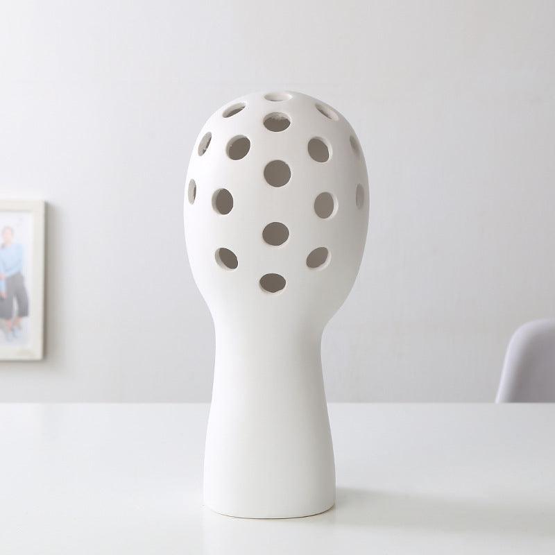 Ceramic Vase Abstract Human Head Ornament - Pacisia