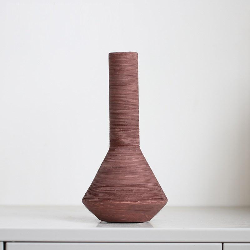 Ceramic Vase Brushed Nordic Modern Minimalist - Pacisia