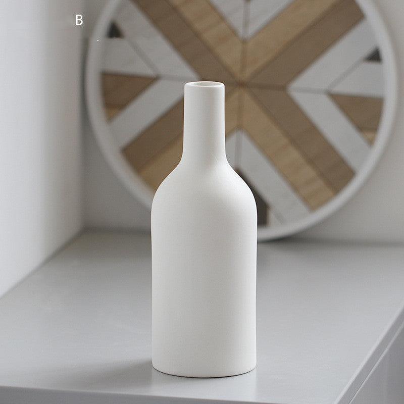 Ceramic Vase Brushed Nordic Modern Minimalist - Pacisia