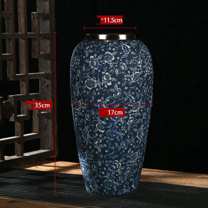 Ceramic Vase Chinese Style Retro Blue And White Porcelain - Pacisia