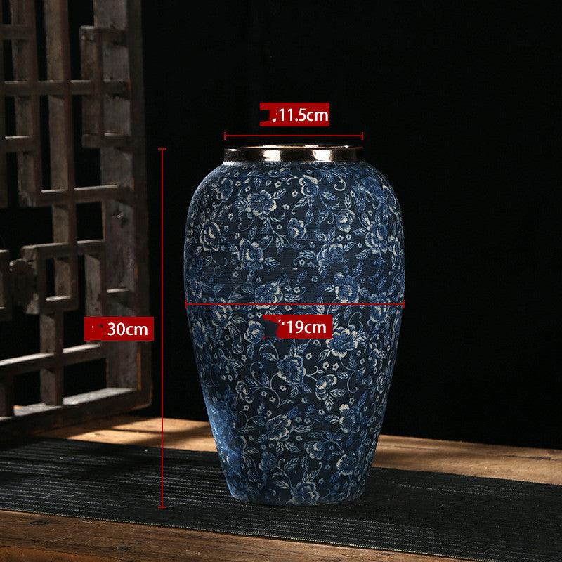 Ceramic Vase Chinese Style Retro Blue And White Porcelain - Pacisia