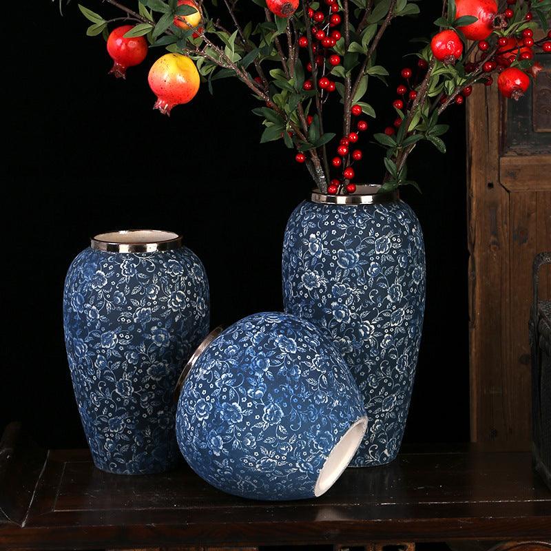 Ceramic Vase Chinese Style Retro Blue And White Porcelain - Pacisia