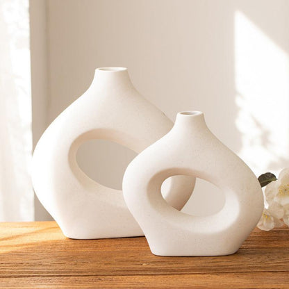 Ceramic Vase Circle Vase Second Generation Decoration Crafts Soft Vase - Pacisia