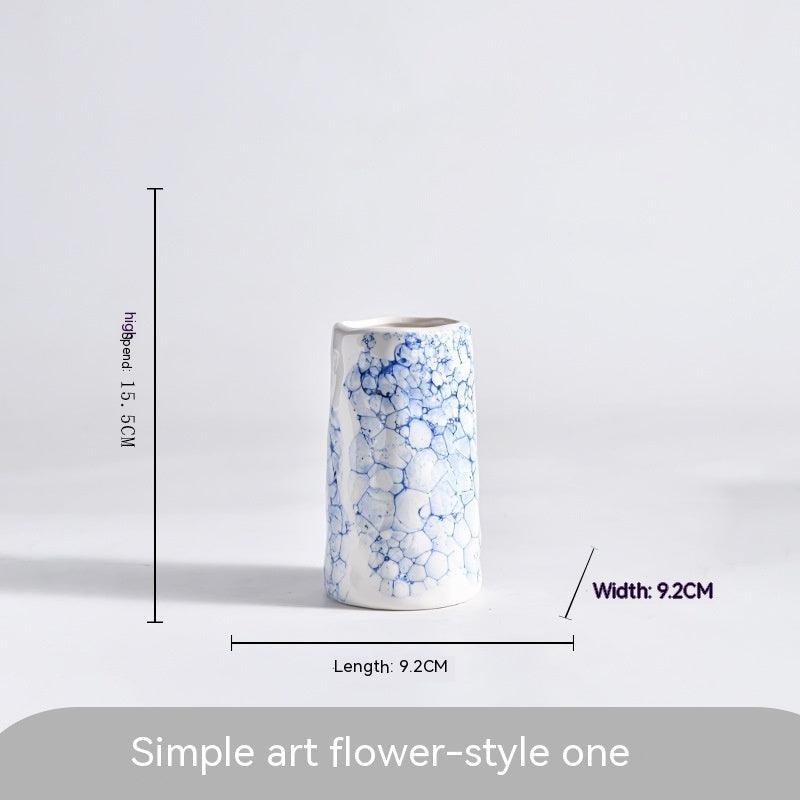 Ceramic Vase Decoration Art Body Small Blue And White Texture Homestay - Pacisia
