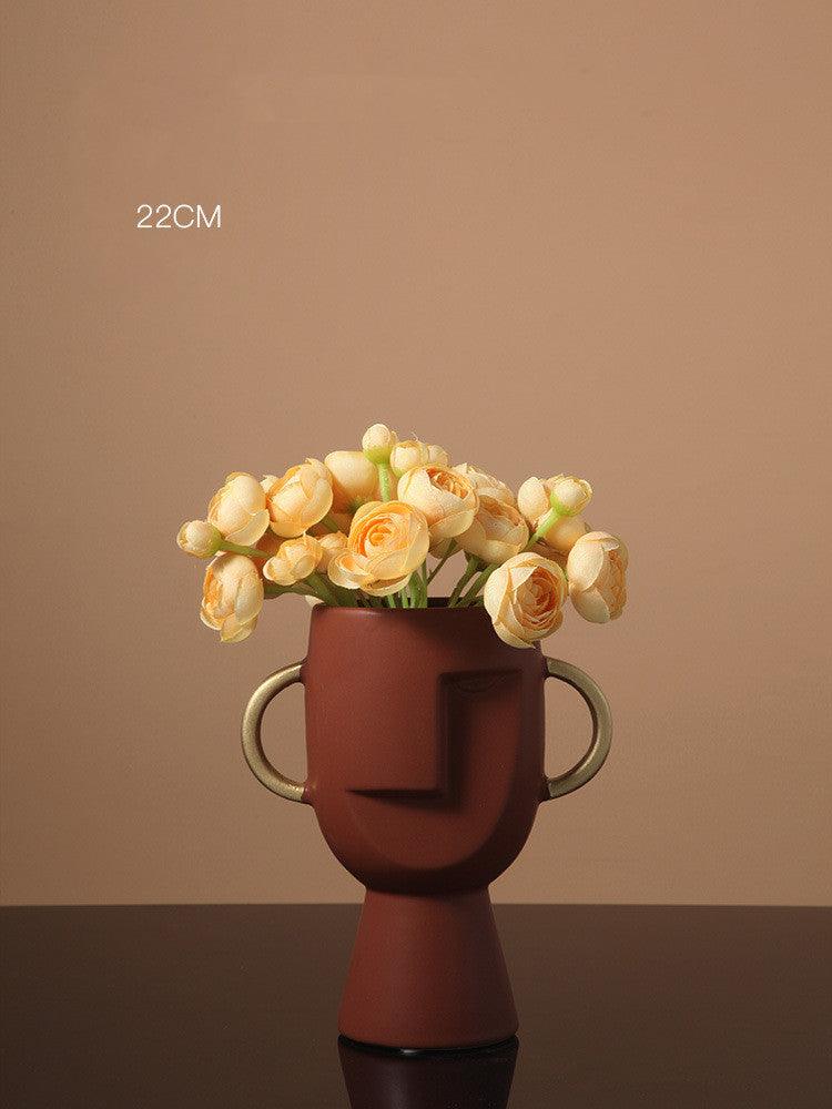 Ceramic Vase Decoration Living Room Flower Arrangement Art Face Decoration - Pacisia