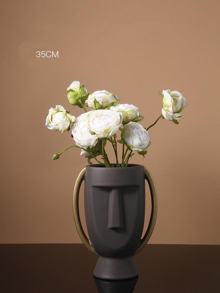 Ceramic Vase Decoration Living Room Flower Arrangement Art Face Decoration - Pacisia