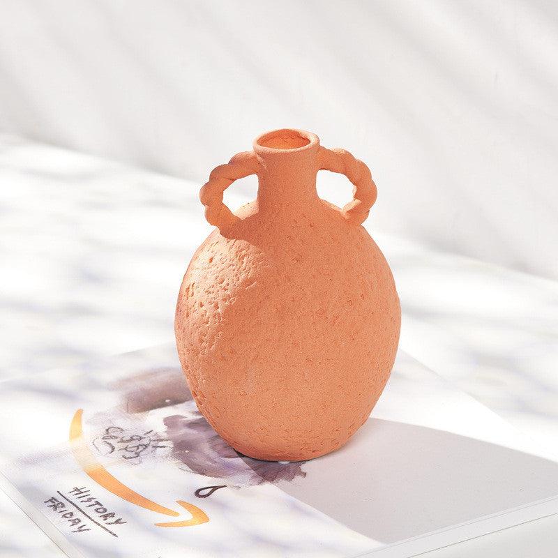 Ceramic Vase Decoration Living Room Flower Arrangement Retro Homestay - Pacisia