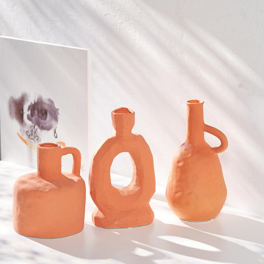 Ceramic Vase Decoration Living Room Flower Arrangement Retro Homestay - Pacisia