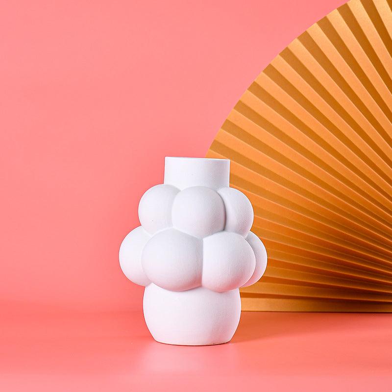 Ceramic vase decoration Nordic simple white dried flower vase - Pacisia