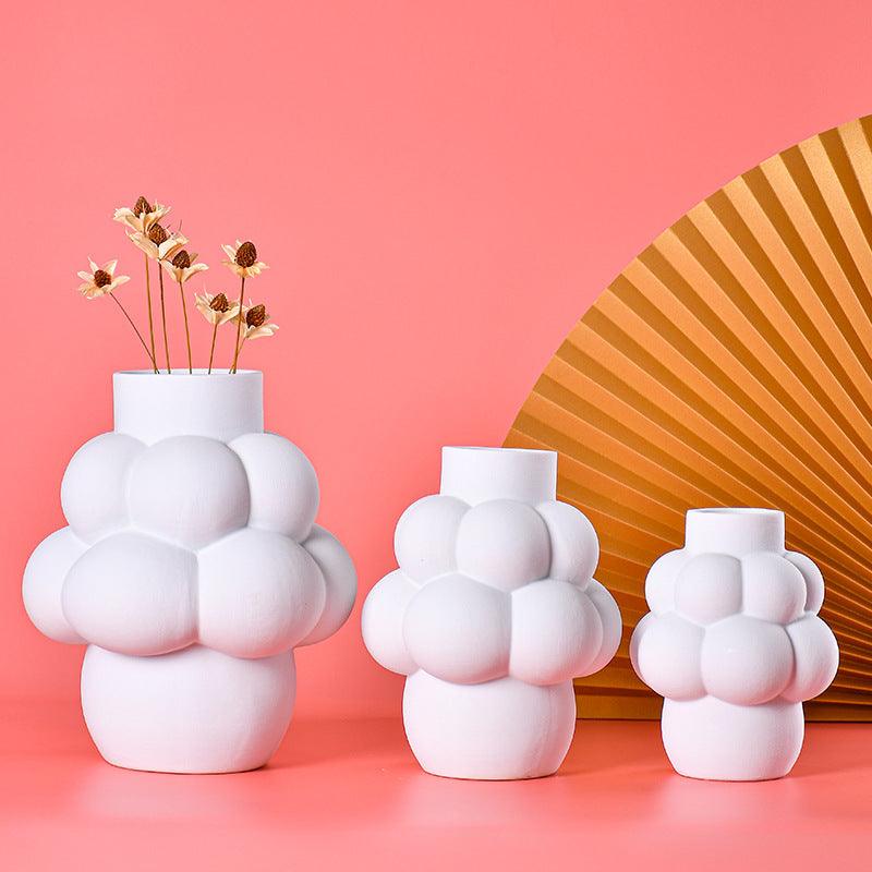 Ceramic vase decoration Nordic simple white dried flower vase - Pacisia