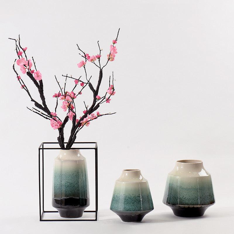 Ceramic Vase Living Room Dining Table Antique Japanese Floral Flower Arrangement Ornaments - Pacisia