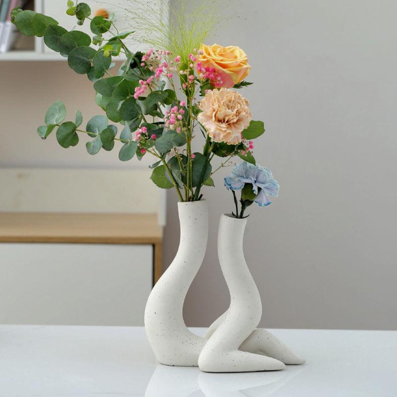 Ceramic Vase Minimalist Human Flower Arrangement - Pacisia