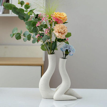 Ceramic Vase Minimalist Human Flower Arrangement - Pacisia