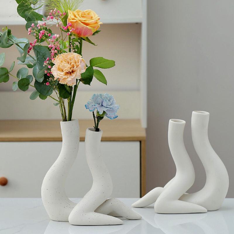 Ceramic Vase Minimalist Human Flower Arrangement - Pacisia