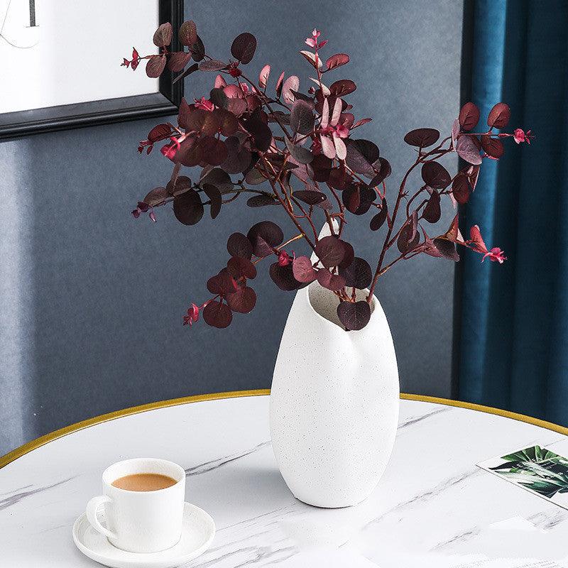 Ceramic Vase White Net Red Art Ornaments - Pacisia