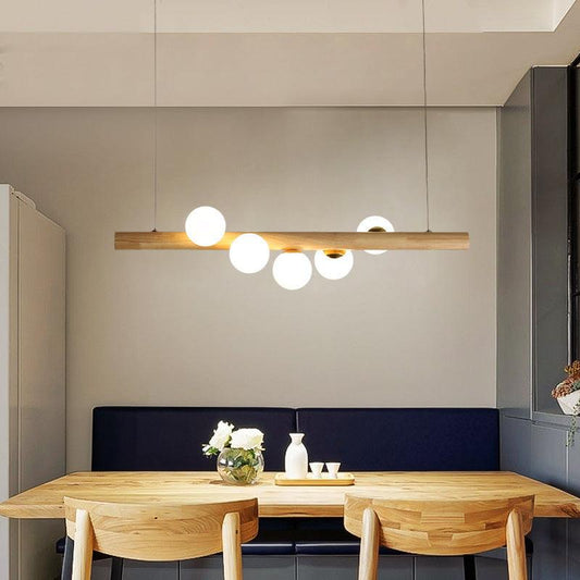 Chandelier Solid Wood Modern Minimalist Log - Pacisia