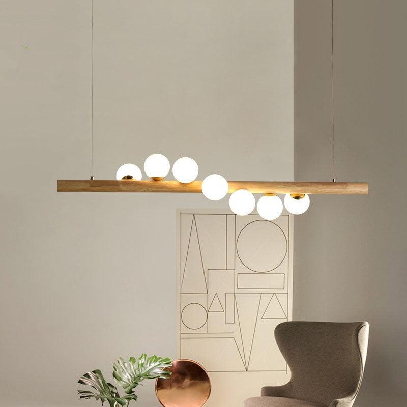 Chandelier Solid Wood Modern Minimalist Log - Pacisia