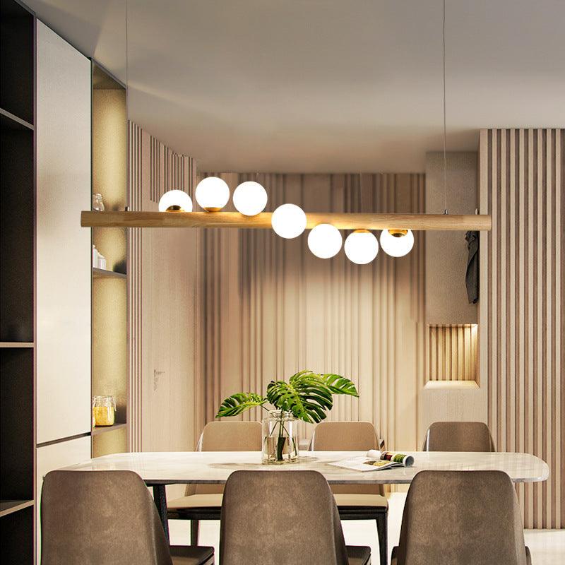 Chandelier Solid Wood Modern Minimalist Log - Pacisia