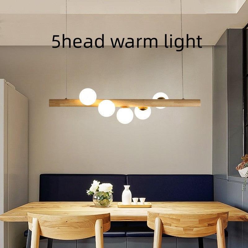 Chandelier Solid Wood Modern Minimalist Log - Pacisia