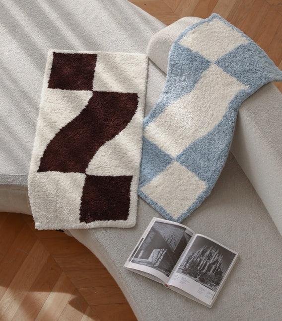 Checkered Flocked Simple Home Decoration Carpet - Pacisia