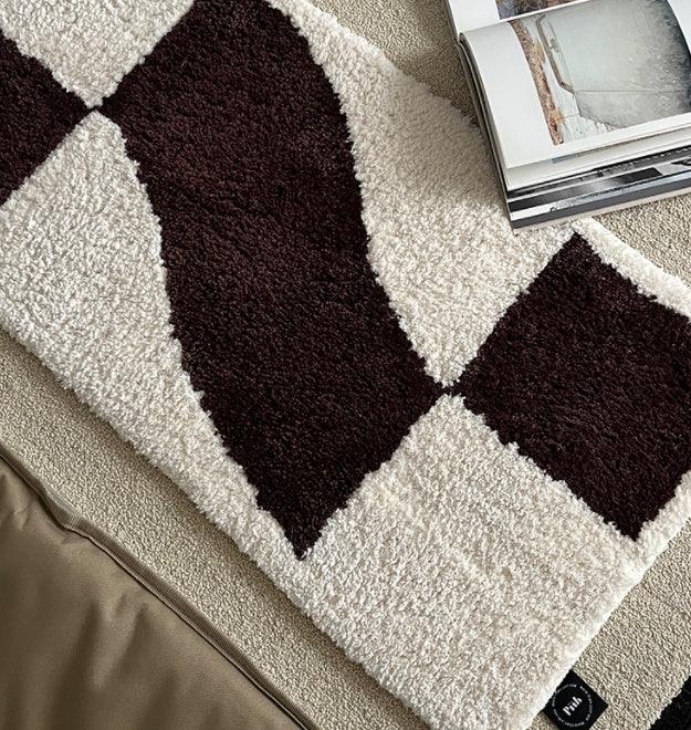 Checkered Flocked Simple Home Decoration Carpet - Pacisia