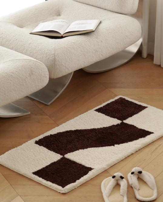 Checkered Flocked Simple Home Decoration Carpet - Pacisia