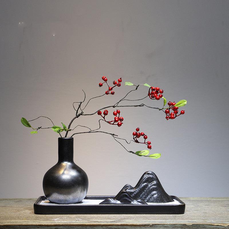 Chinese Style Ceramic Rockery Flowerpot With Dry Vase - Pacisia