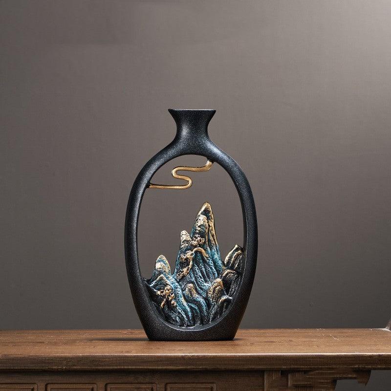 Chinese Style Mountain View Vase Decoration Tabletop Flower - Pacisia