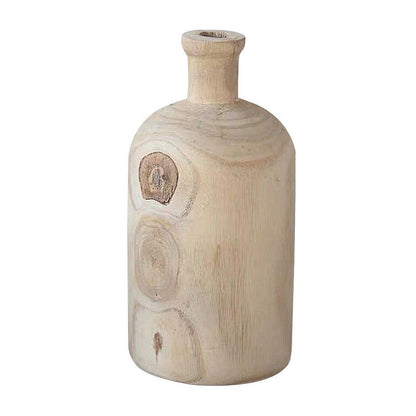 Chinese Style Retro Solid Wood Wood Zen Dried Flower Vase Home Decoration Ornaments - Pacisia