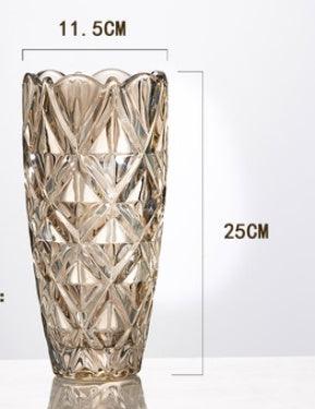 Classical European Golden Crystal Glass Vase Creative Glass Flower - Pacisia