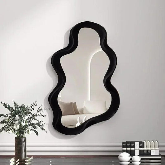 Cloud-shaped Makeup Mirrow Standing Mirror Bathroom Desk Standing Korean Hairdressing Wall Mirror Mural House Bedroom Decor - Pacisia
