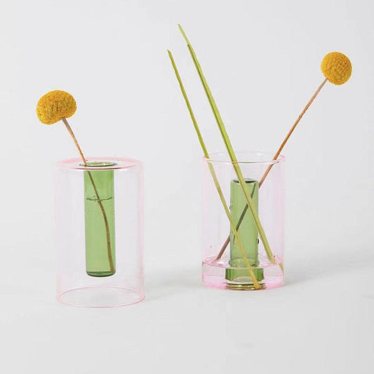 Color Transparent Borosilicate Glass Vase Decorative Ornament - Pacisia