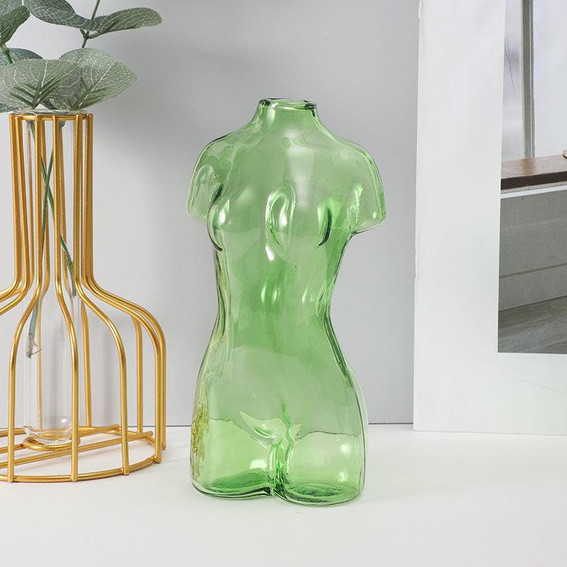 Colored Glass Body Art Flower Arrangement Vase Ornaments - Pacisia