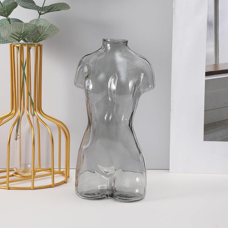 Colored Glass Body Art Flower Arrangement Vase Ornaments - Pacisia