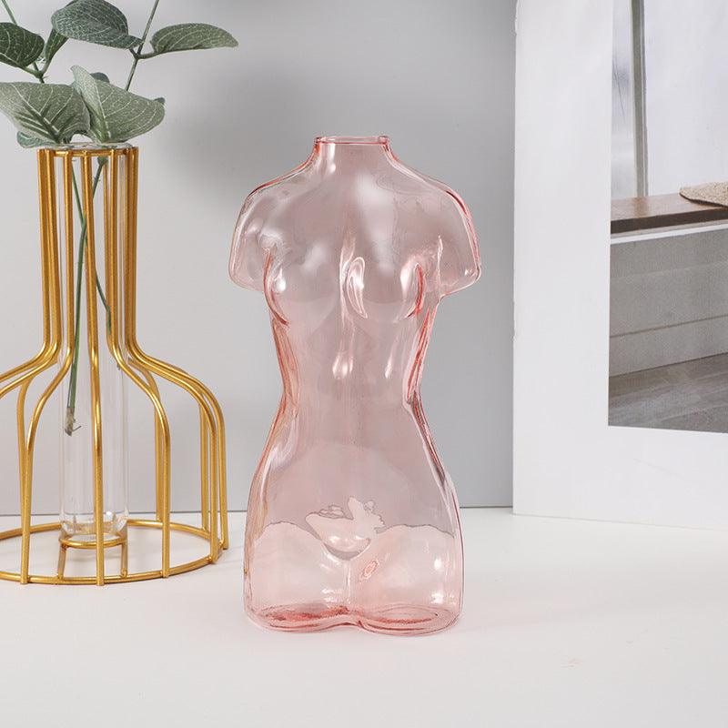 Colored Glass Body Art Flower Arrangement Vase Ornaments - Pacisia