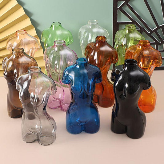 Colored Glass Body Art Flower Arrangement Vase Ornaments - Pacisia