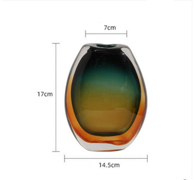 Colored Glass Vase Decoration Creative Simple Modern Light Luxury - Pacisia