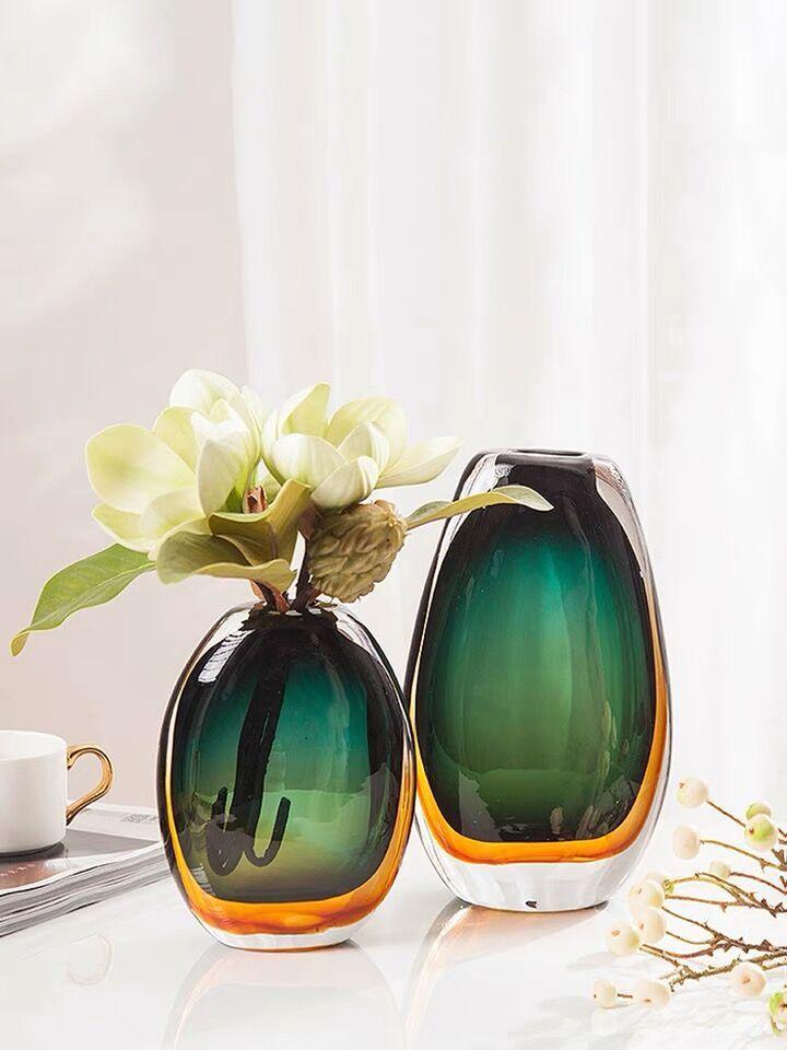 Colored Glass Vase Decoration Creative Simple Modern Light Luxury - Pacisia