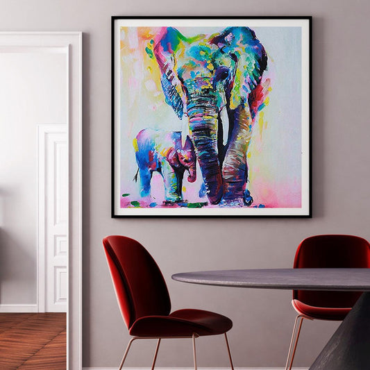 Colorful Elephant Canvas Painting - Modern HD Print Wall Art Decor - Pacisia