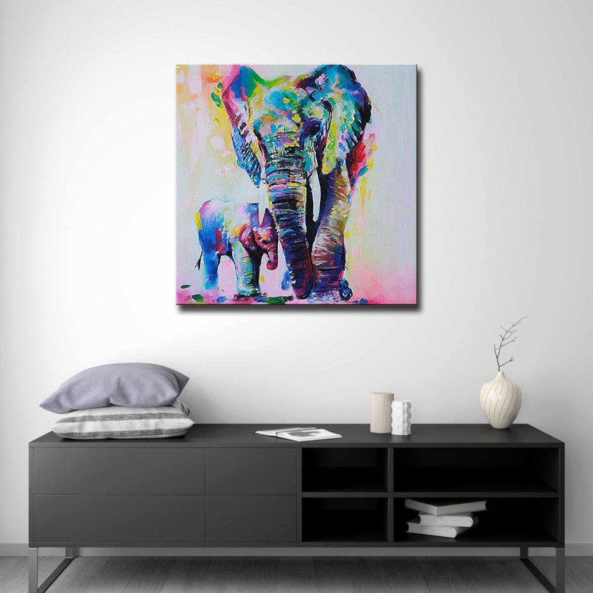 Colorful Elephant Canvas Painting - Modern HD Print Wall Art Decor - Pacisia