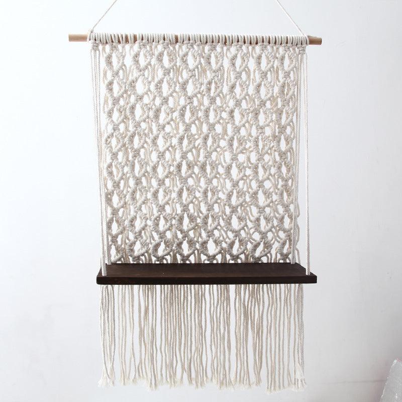 Cotton Rope Tapestry Rack Hand-Woven Bohemian Wall Rack Cotton Rope Tapestr - Pacisia