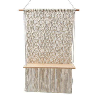 Cotton Rope Tapestry Rack Hand-Woven Bohemian Wall Rack Cotton Rope Tapestr - Pacisia