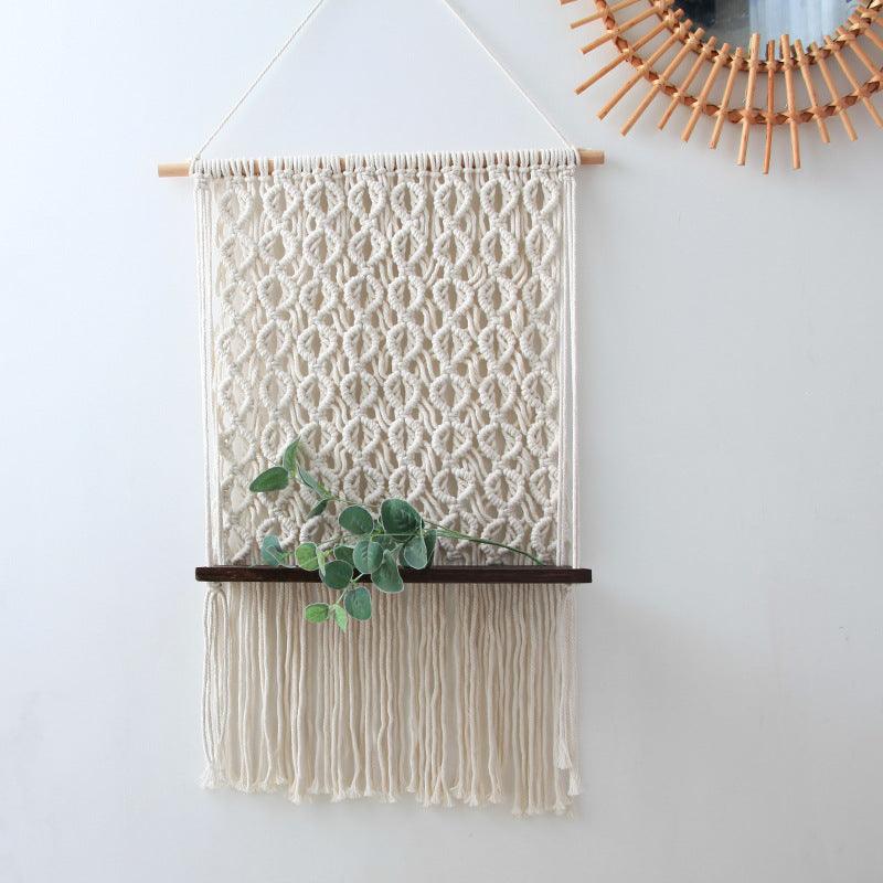 Cotton Rope Tapestry Rack Hand-Woven Bohemian Wall Rack Cotton Rope Tapestr - Pacisia