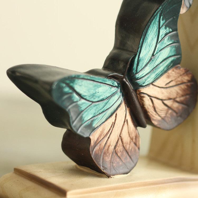 Country Butterfly Bookstand Bookend Resin Craft Set - Pacisia