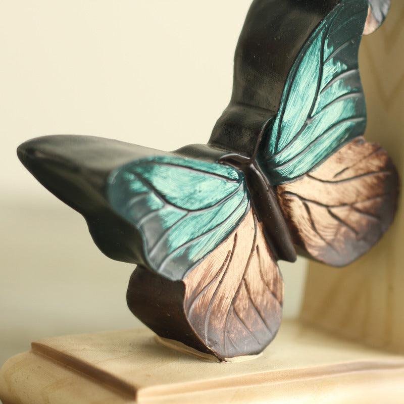Country Butterfly Bookstand Bookend Resin Craft Set - Pacisia