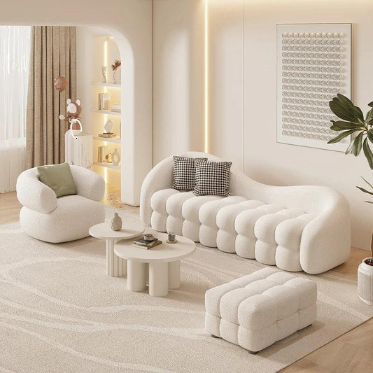 Cozy Modern Sofa Chair Soft Nordic Simple White Reading Plush Puffs Sofa Love Seat Designer Divani Da Soggiorno Furniture Couch - Pacisia