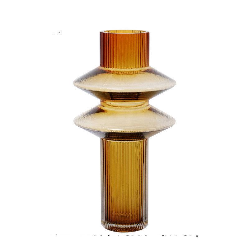 Craft New Chinese Style Home Amber Glass Vase - Pacisia